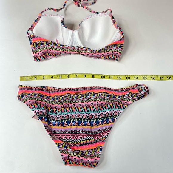 Victorias Secret Bikini Set 32C Getaway Halter Large Strappy Cheeky 3H81 #1282 - Picture 2 of 9